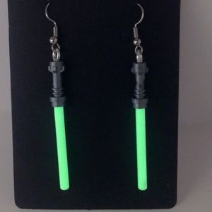 Glow in the Dark Lightsaber earrings